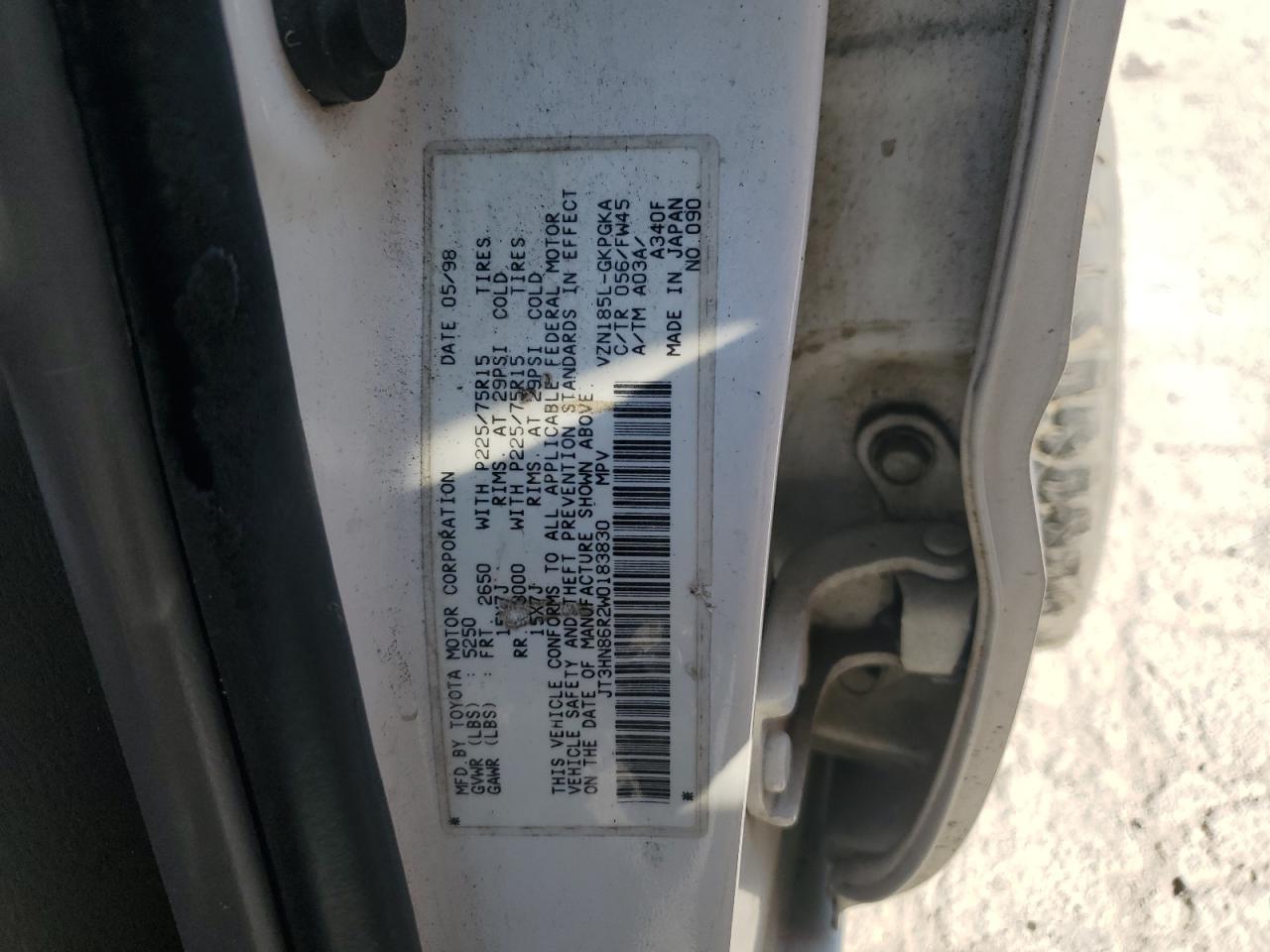 JT3HN86R2W0183830 1998 Toyota 4Runner Sr5