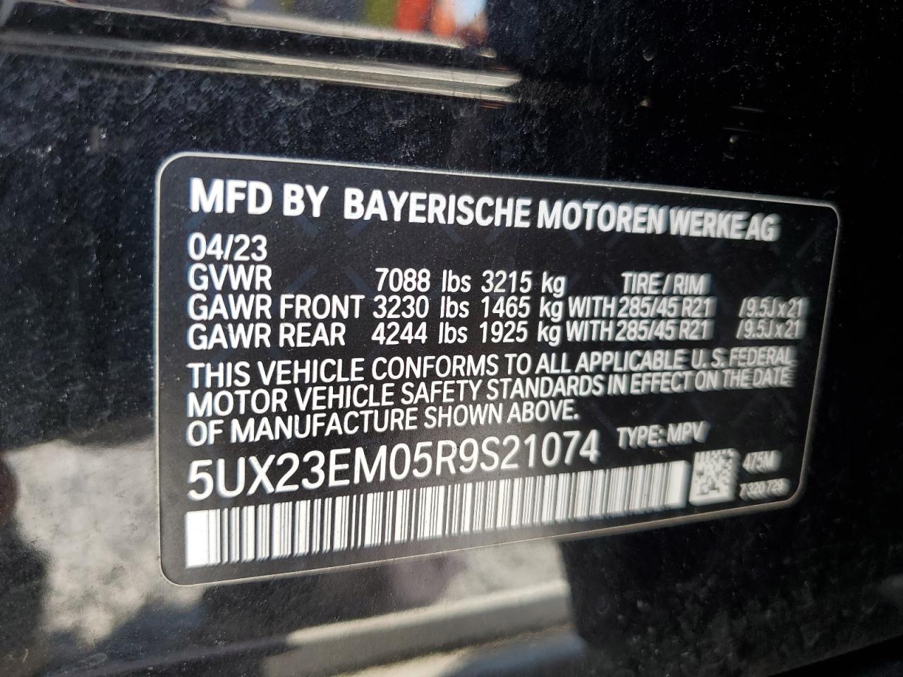 2024 BMW X7 xDrive40I VIN: 5UX23EM05R9S21074 Lot: 66932574