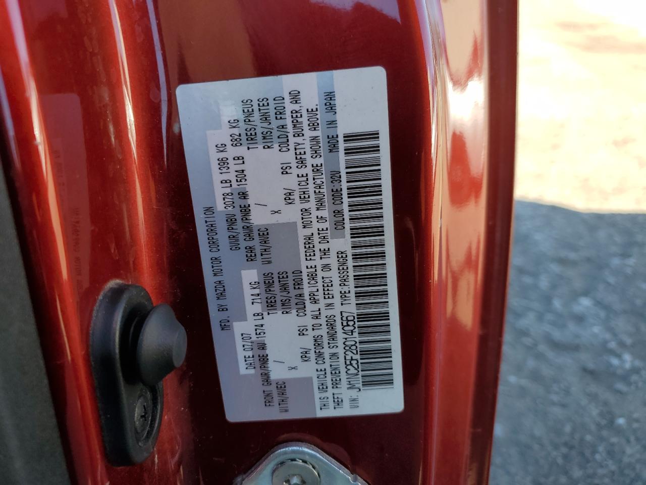 JM1NC25F280140567 2008 Mazda Mx-5 Miata