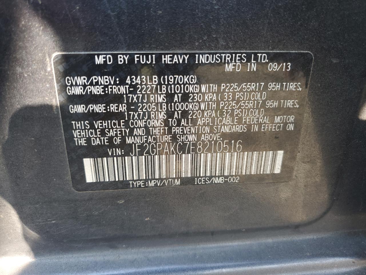 2014 Subaru Xv Crosstrek 2.0 Limited VIN: JF2GPAKC7E8210516 Lot: 67375214