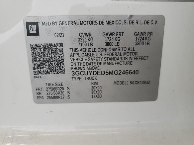 3GCUYDED5MG246640 Chevrolet All Models SILVERADO 12