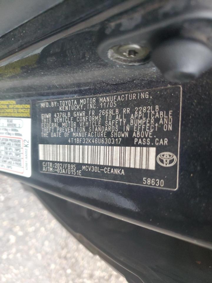 4T1BF32K46U630317 2006 Toyota Camry Le