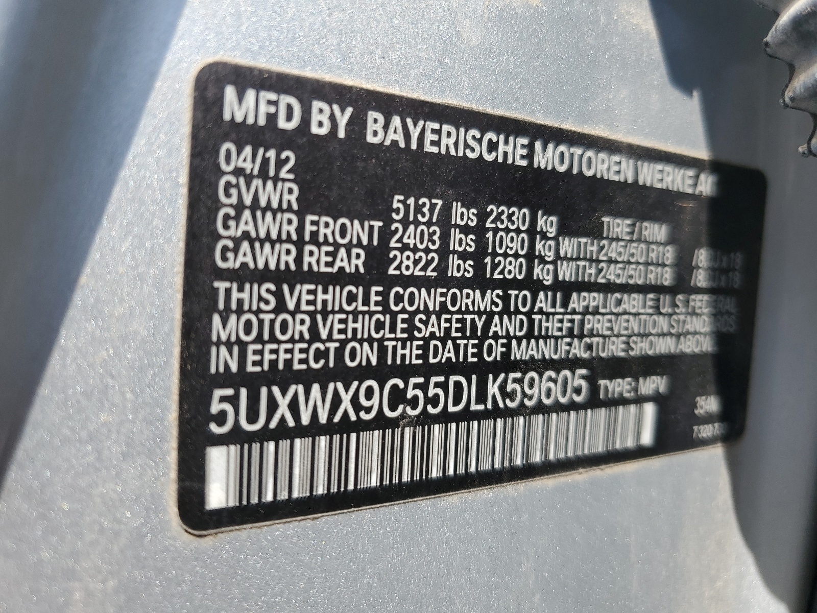 5UXWX9C55DLK59605 2013 BMW X3 xDrive28I