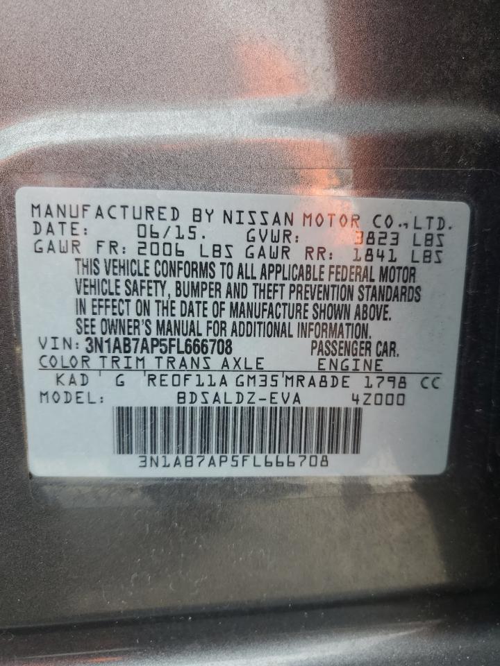 3N1AB7AP5FL666708 2015 Nissan Sentra S