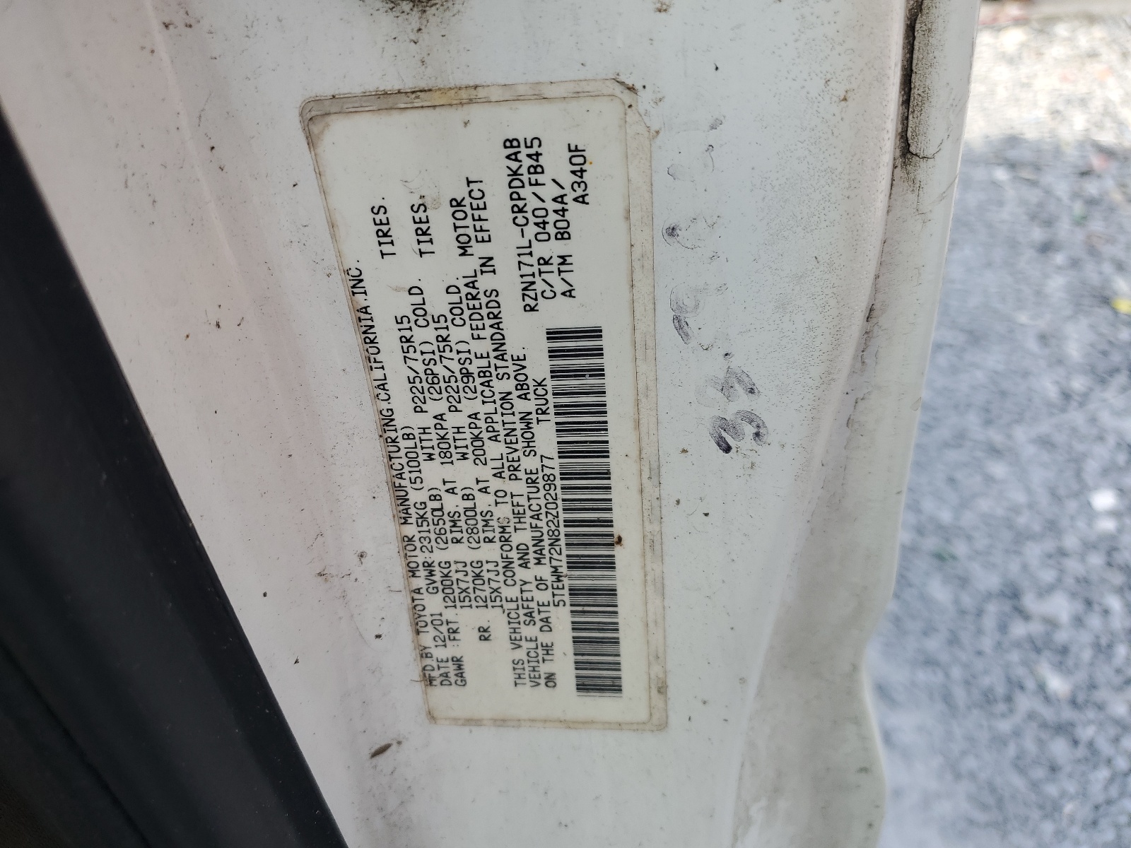 5TEWM72N82Z029877 2002 Toyota Tacoma Xtracab