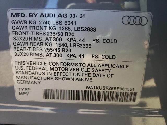 WA1KUBFZ6RP061561 Audi Q4 E-Tron  16