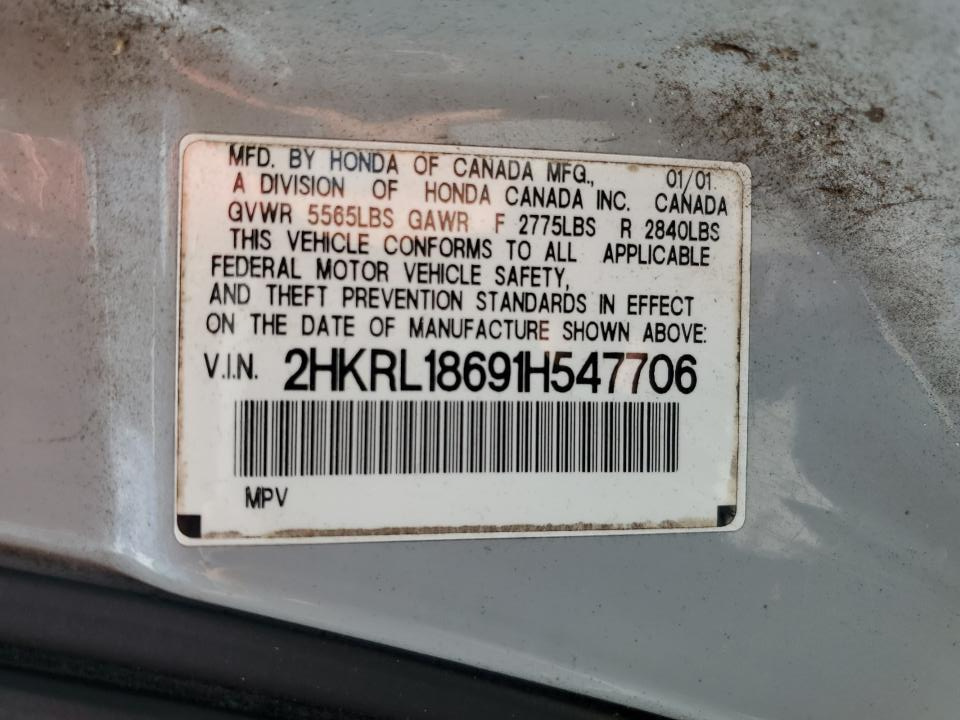 2HKRL18691H547706 2001 Honda Odyssey Ex