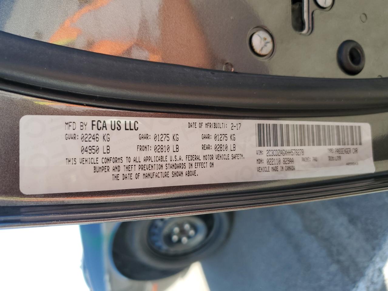 2017 Dodge Challenger Sxt VIN: 2C3CDZAGXHH578278 Lot: 67940904