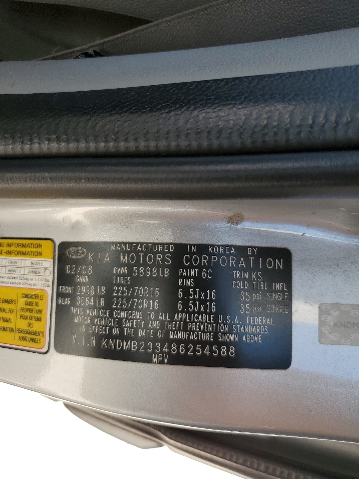 KNDMB233486254588 2008 Kia Sedona Ex