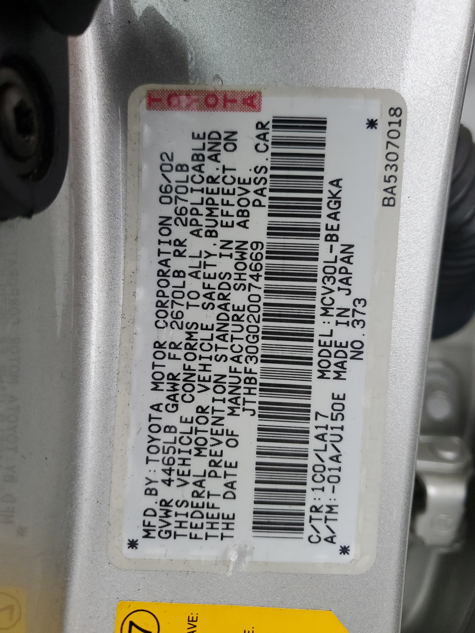 JTHBF30G020074669 2002 Lexus Es 300