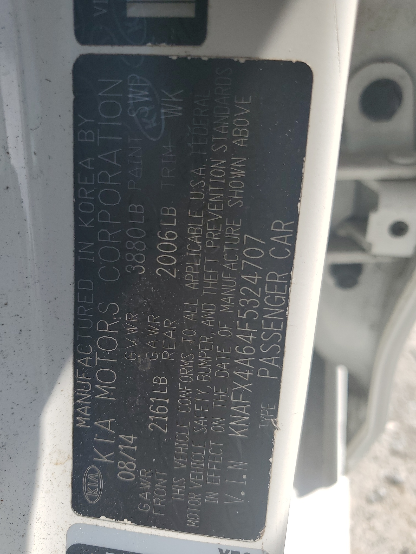 KNAFX4A64F5324707 2015 Kia Forte Lx