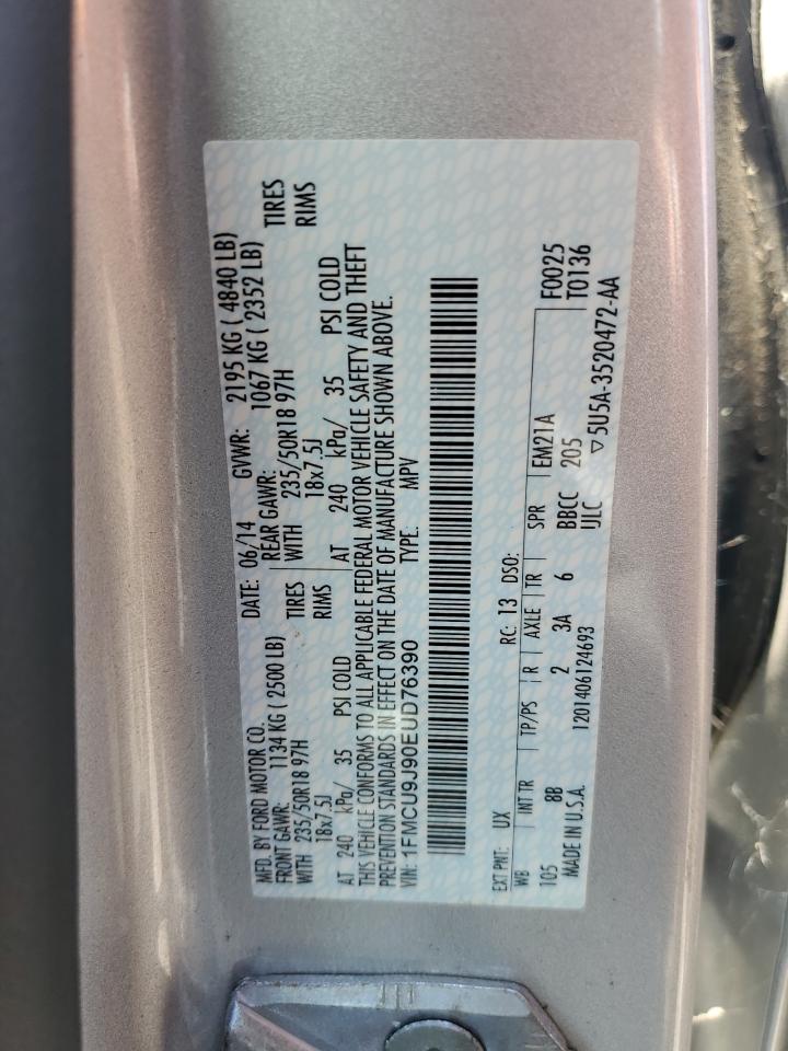 2014 Ford Escape Titanium VIN: 1FMCU9J90EUD76390 Lot: 66108304