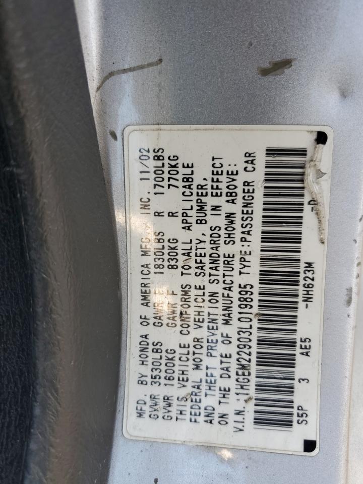 2003 Honda Civic Ex VIN: 1HGEM22903L019895 Lot: 65792004