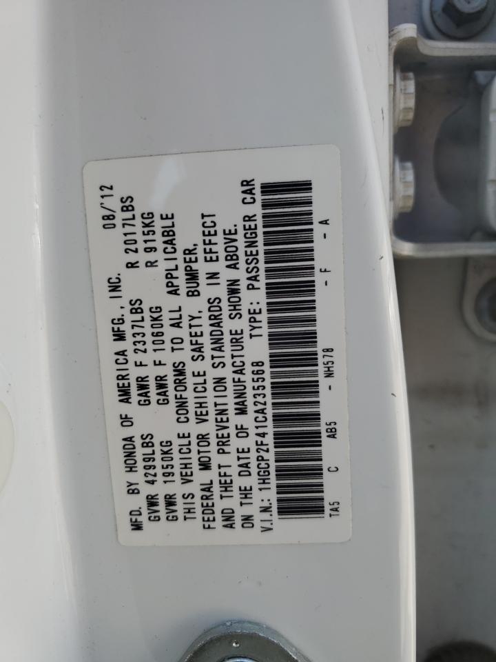 1HGCP2F41CA235568 2012 Honda Accord Lxp