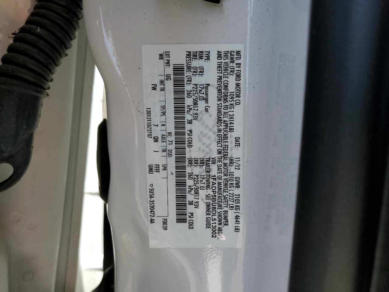 2013 Ford C-Max Sel VIN: 1FADP5BU8DL513002 Lot: 67563724