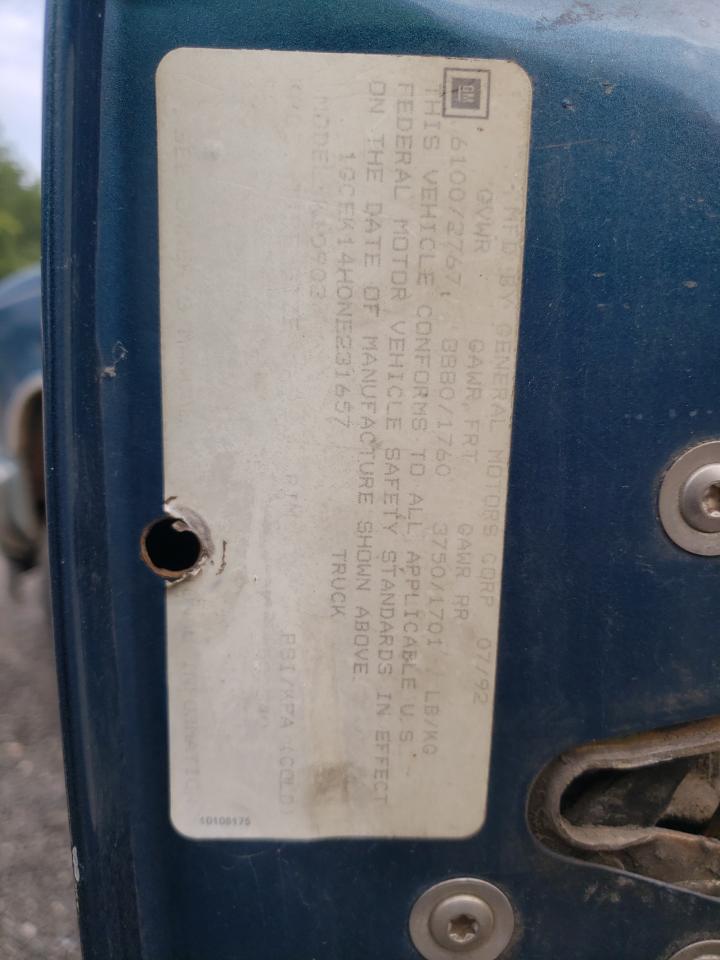 1992 Chevrolet Gmt-400 K1500 VIN: 1GCEK14H0NE231657 Lot: 66683184