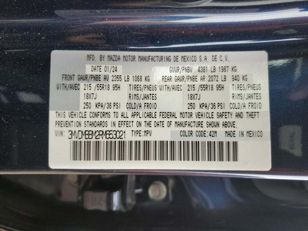 3MVDMBBM2RM653021 2024 Mazda Cx-30 Select