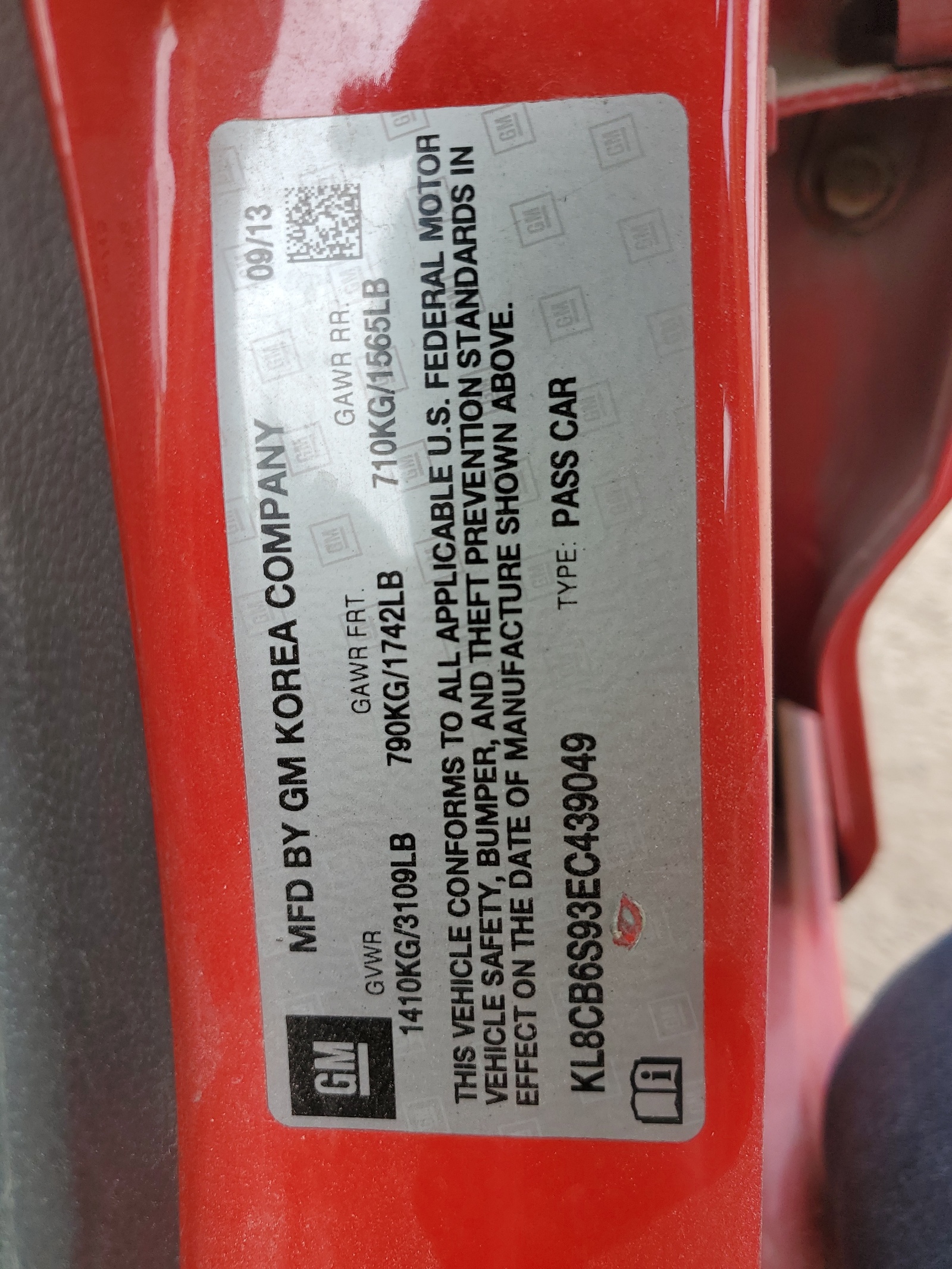 KL8CB6S93EC439049 2014 Chevrolet Spark Ls