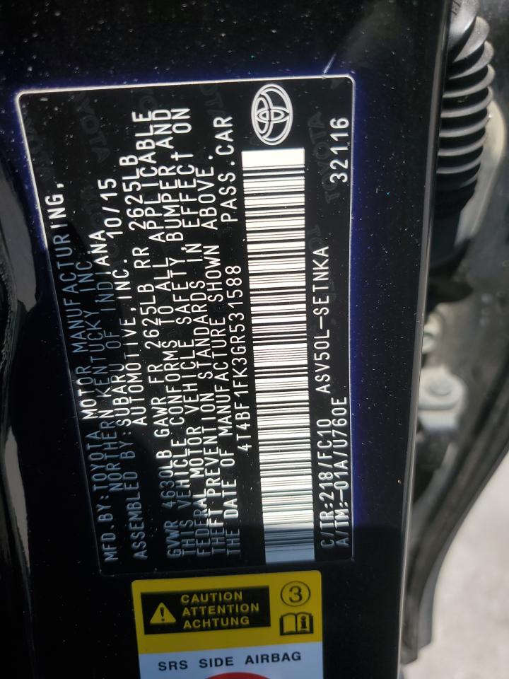 4T4BF1FK3GR531588 2016 TOYOTA CAMRY - Image 12