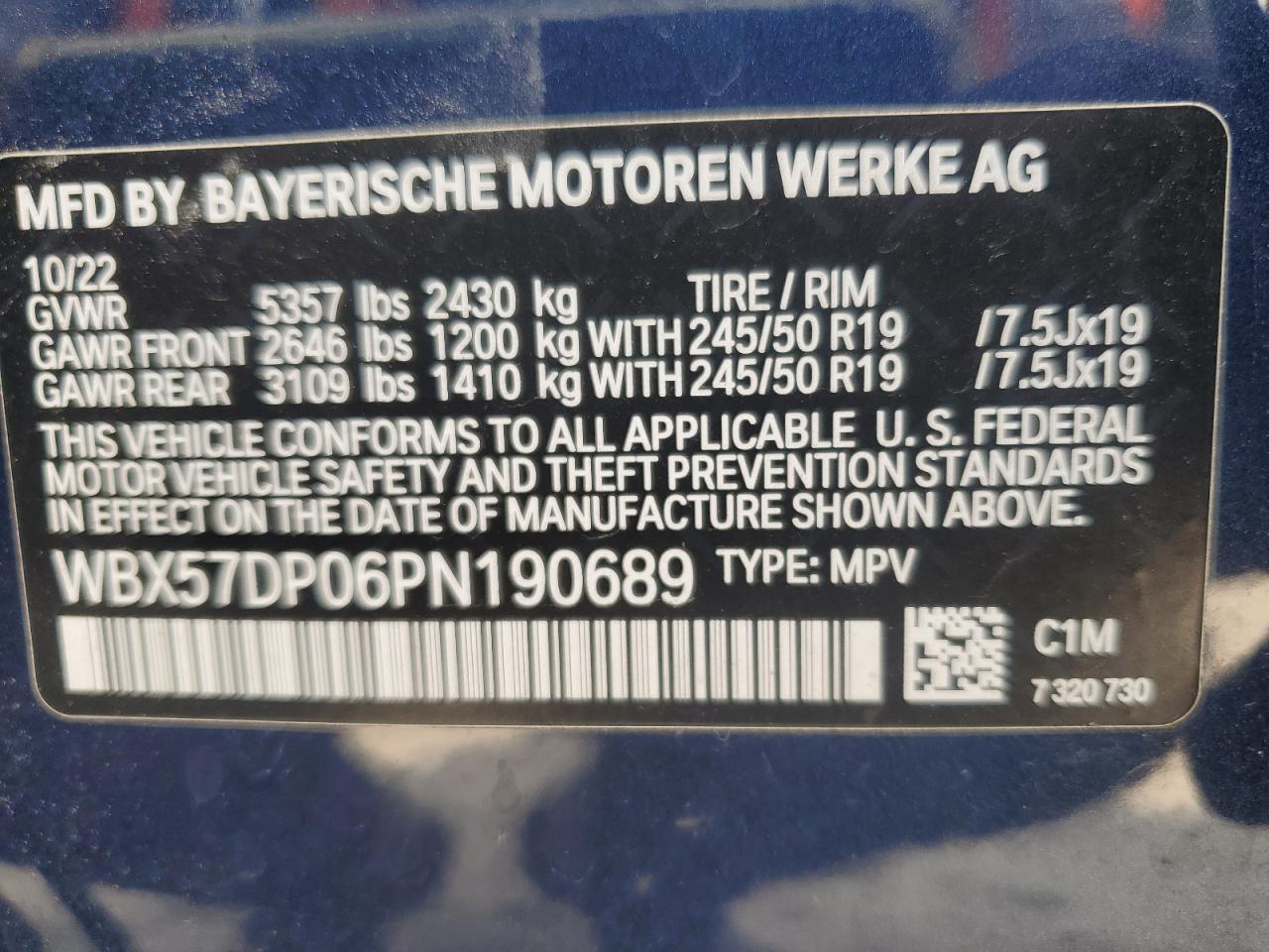 2023 BMW X3 xDrive30I VIN: WBX57DP06PN190689 Lot: 66610254