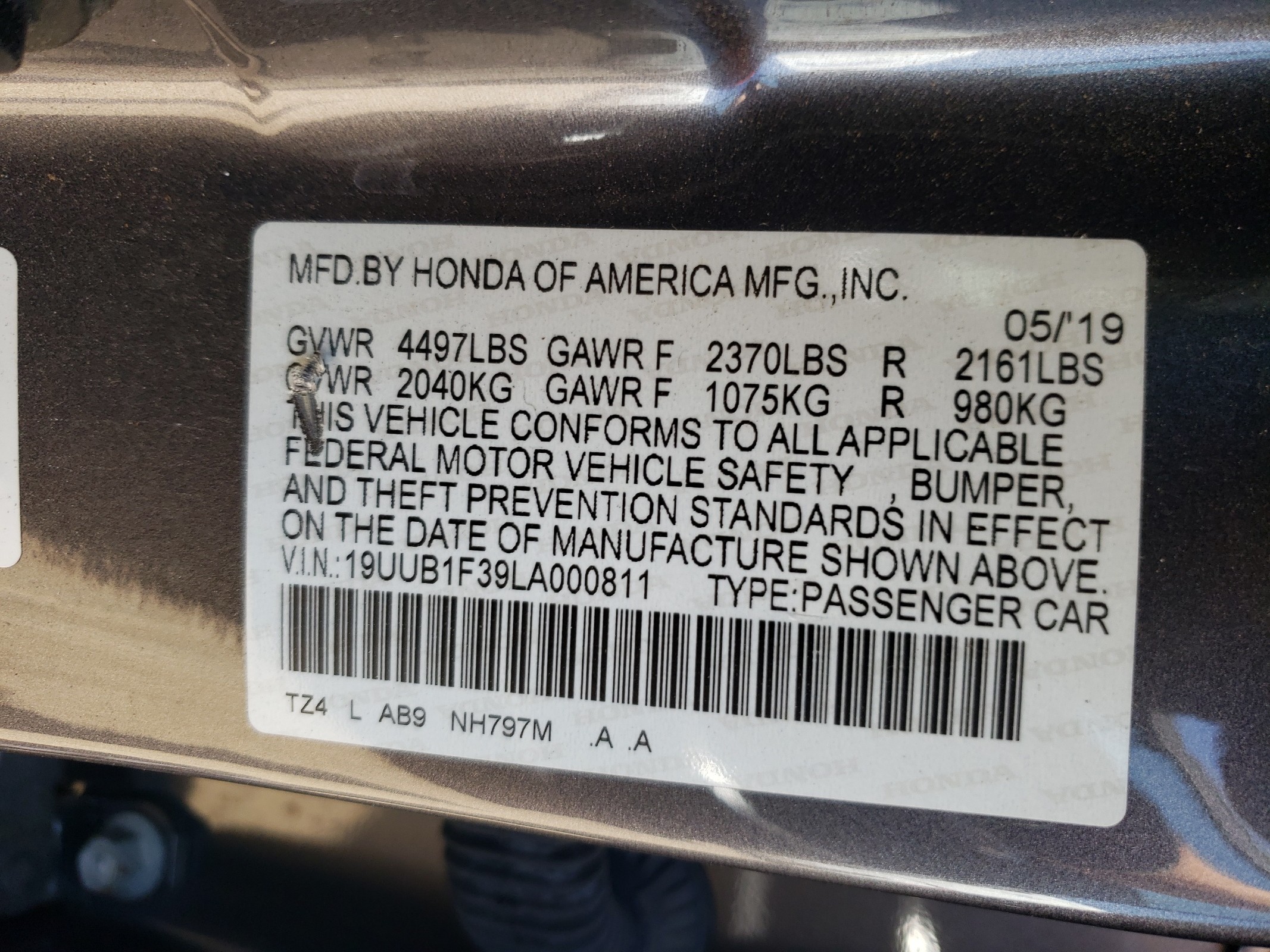 19UUB1F39LA000811 2020 Acura Tlx