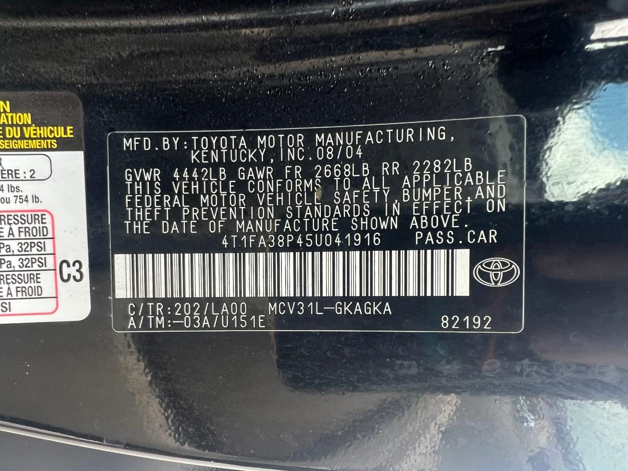 2005 Toyota Camry Solara Se VIN: 4T1FA38P45U041916 Lot: 66818854