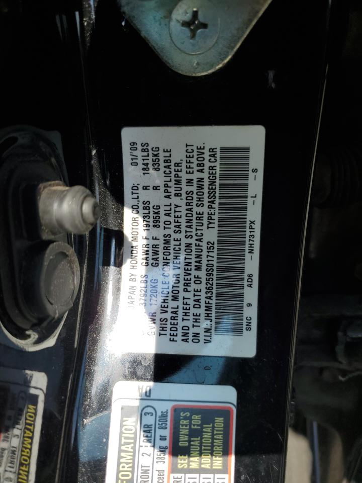 JHMFA36259S017152 2009 Honda Civic Hybrid