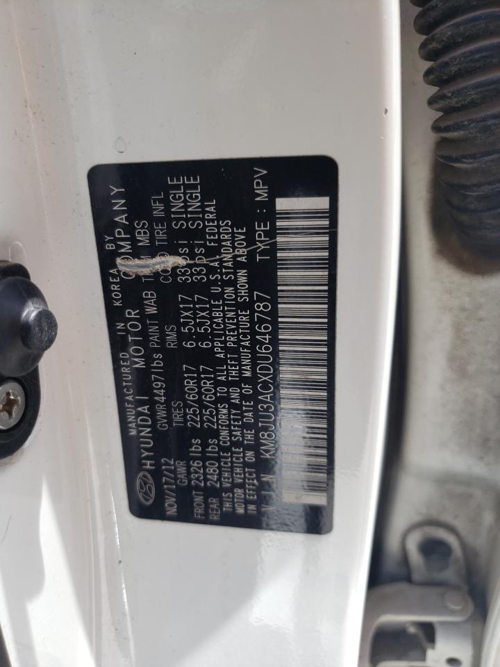 2013 Hyundai Tucson Gls VIN: KM8JU3ACXDU646787 Lot: 67503304