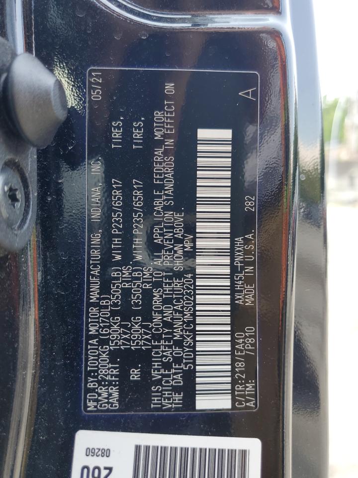 5TDYSKFC1MS023204 2021 Toyota Sienna Xle