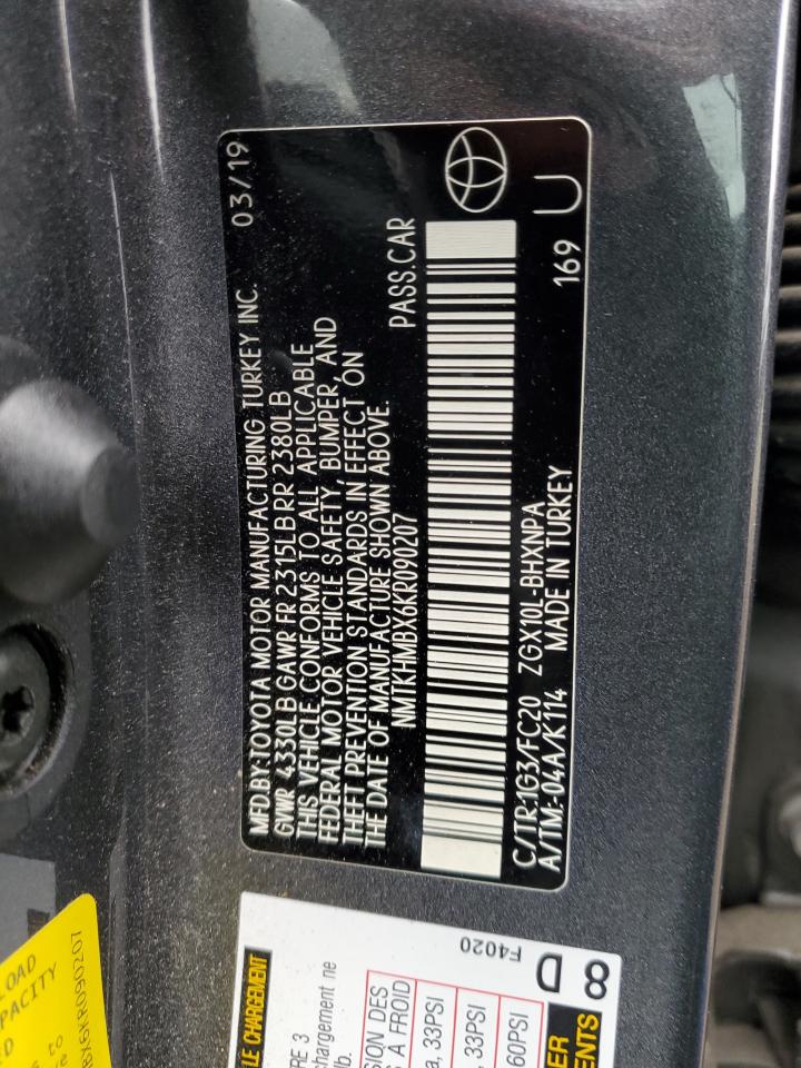 NMTKHMBX6KR090207 2019 Toyota C-Hr Xle