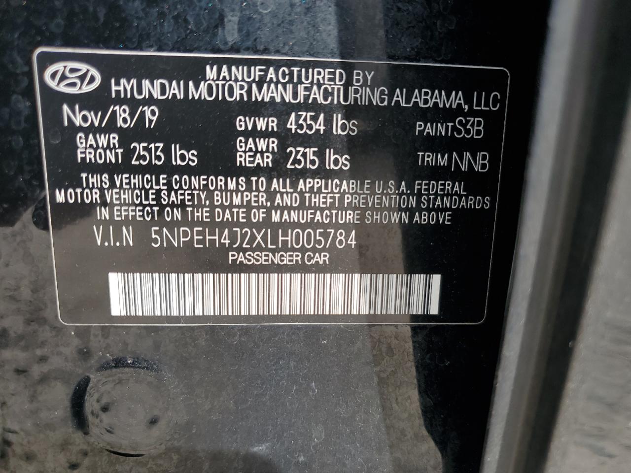 2020 Hyundai Sonata Limited VIN: 5NPEH4J2XLH005784 Lot: 83615144