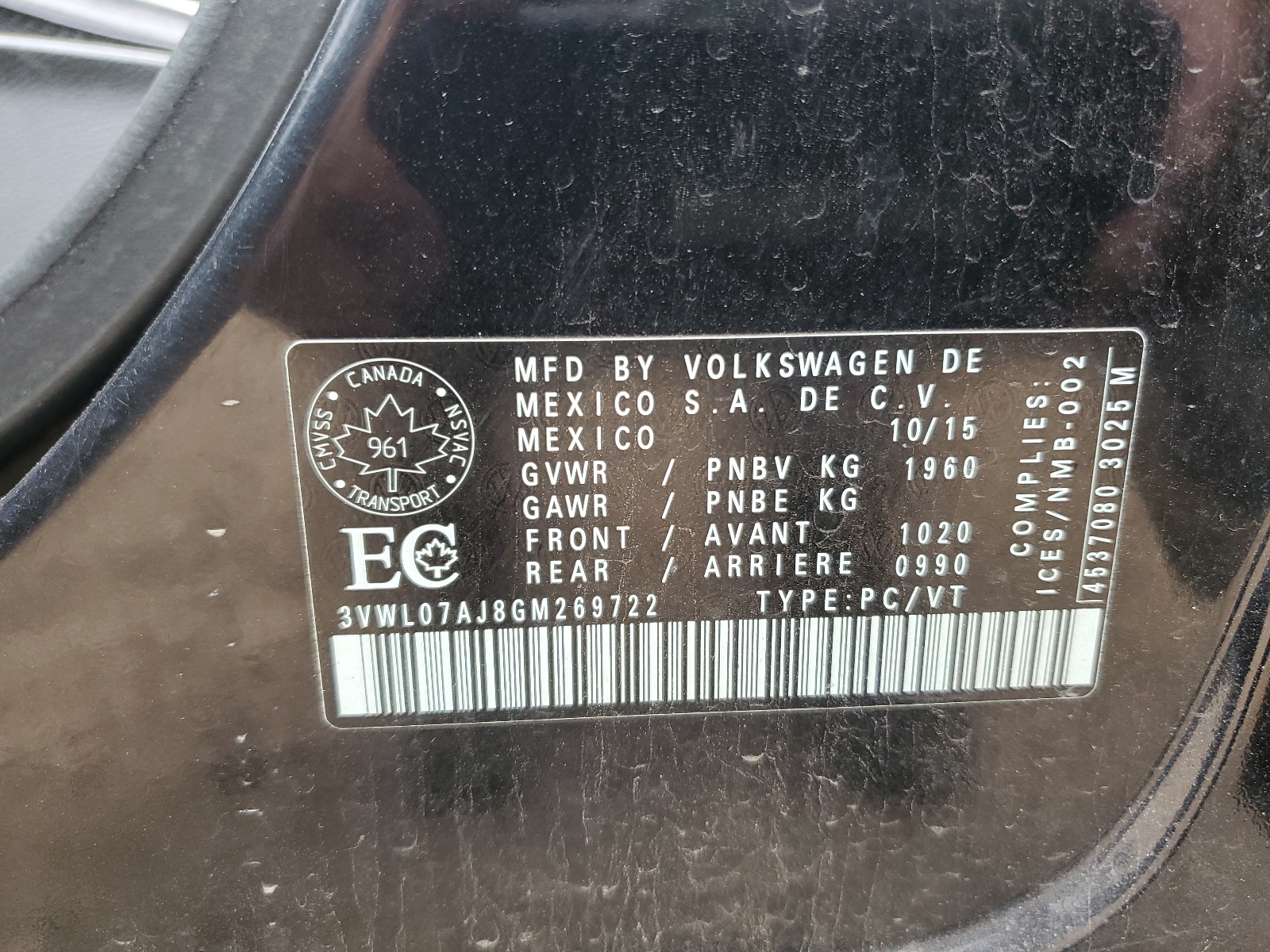 3VWL07AJ8GM269722 2016 Volkswagen Jetta Sel