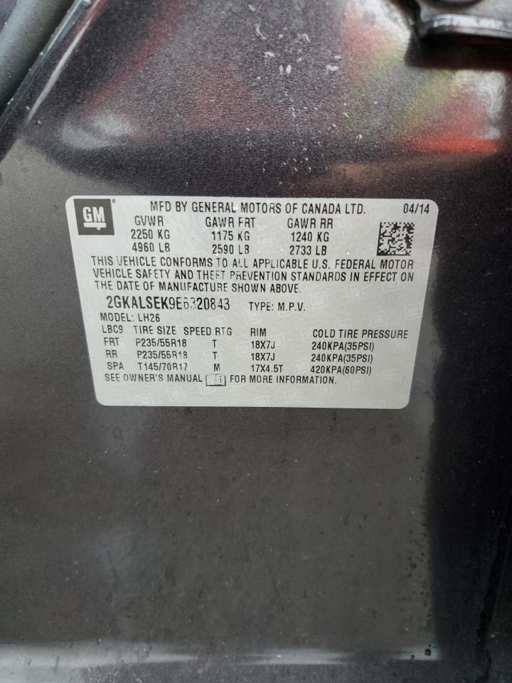 2014 GMC Terrain Slt VIN: 2GKALSEK9E6320843 Lot: 65699844