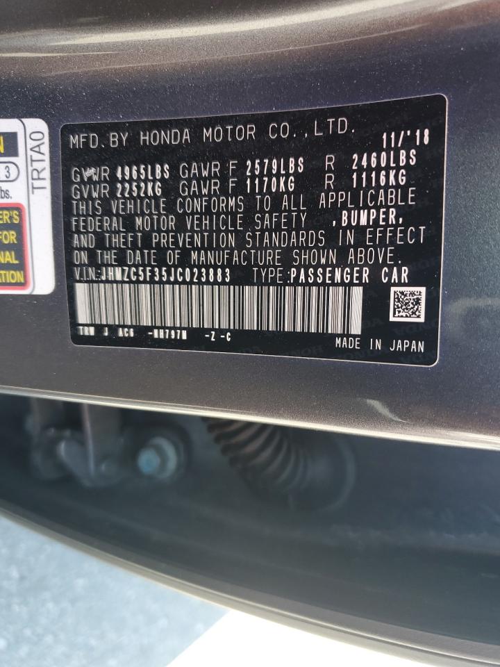 JHMZC5F35JC023883 2018 Honda Clarity Touring