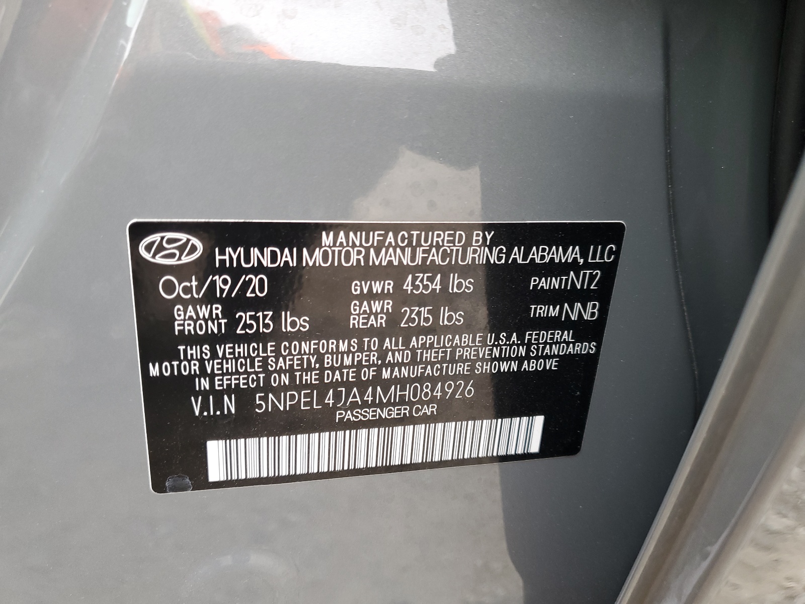 5NPEL4JA4MH084926 2021 Hyundai Sonata Sel