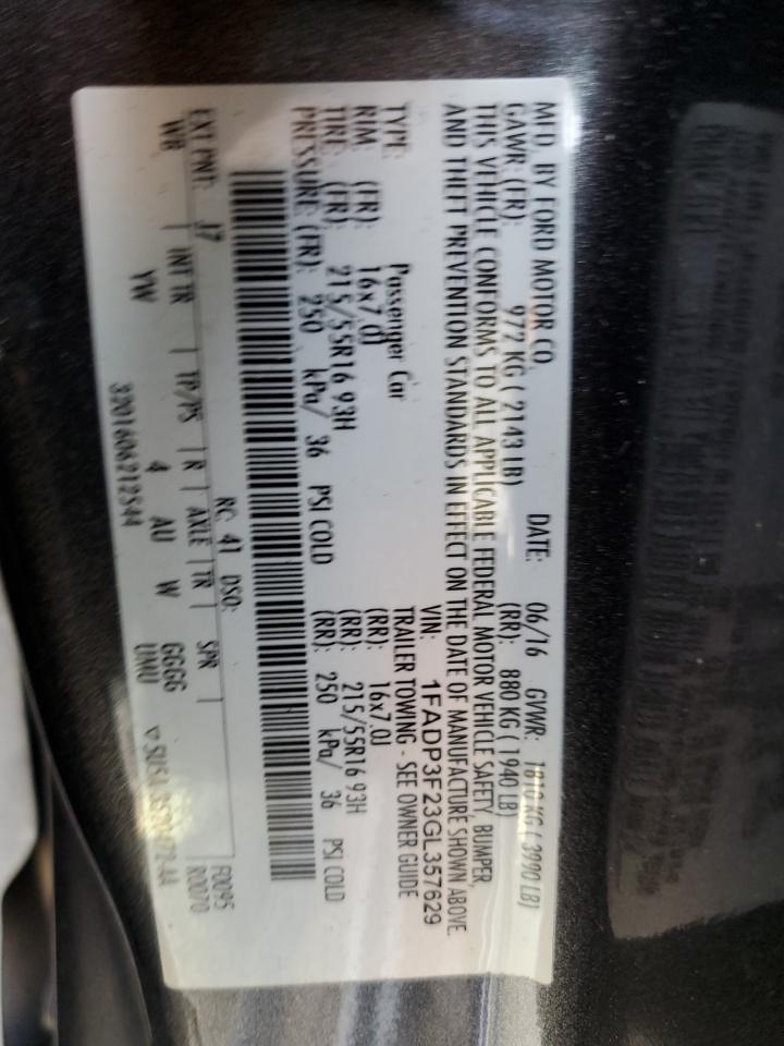 1FADP3F23GL357629 2016 Ford Focus Se