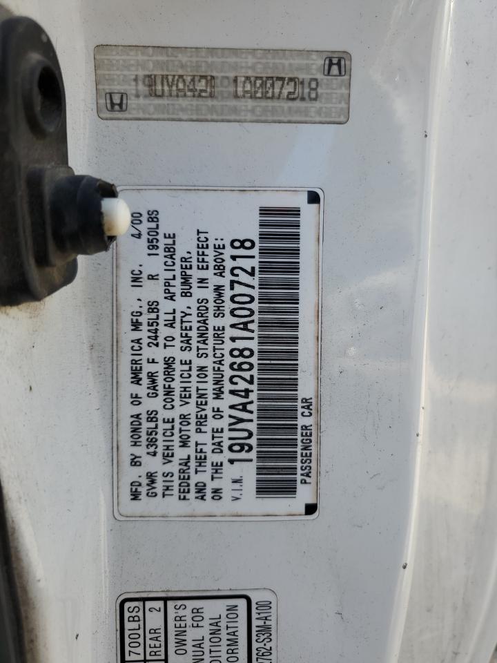 2001 Acura 3.2Cl Type-S VIN: 19UYA42681A007218 Lot: 68184914