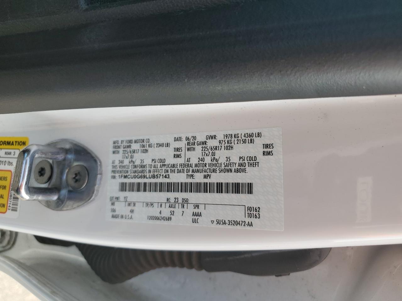 1FMCU0G69LUB57143 2020 FORD ESCAPE - Image 14