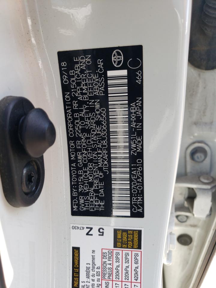 2018 Toyota Prius VIN: JTDKARFU8J3066560 Lot: 63854744