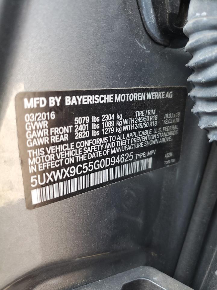 5UXWX9C55G0D94625 2016 BMW X3 xDrive28I