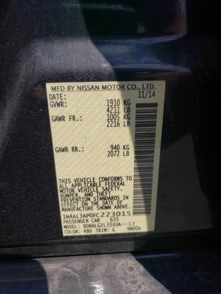 1N4AL3AP0FC223015 2015 Nissan Altima 2.5