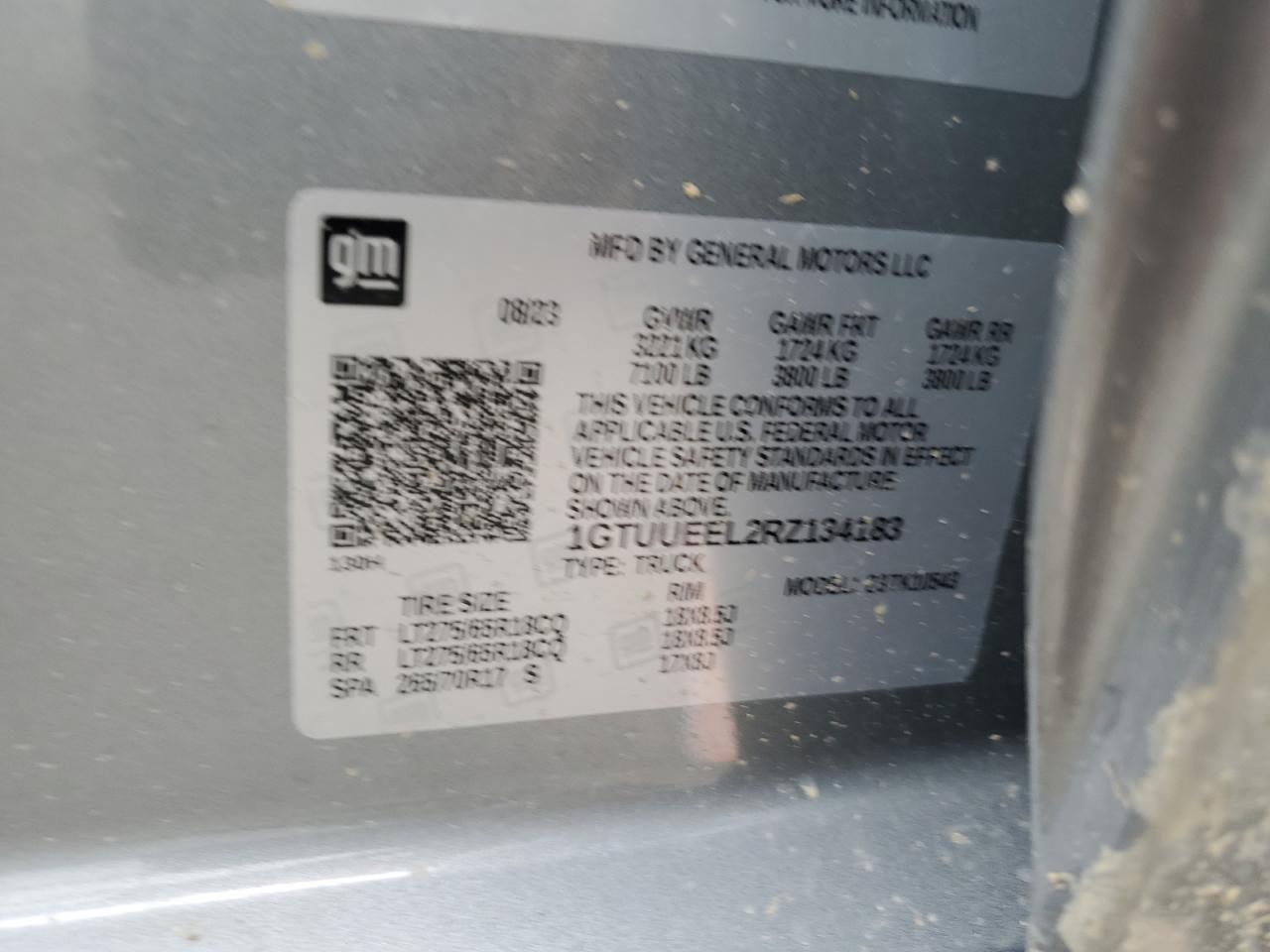 2024 GMC Sierra K1500 At4 VIN: 1GTUUEEL2RZ134183 Lot: 65588034