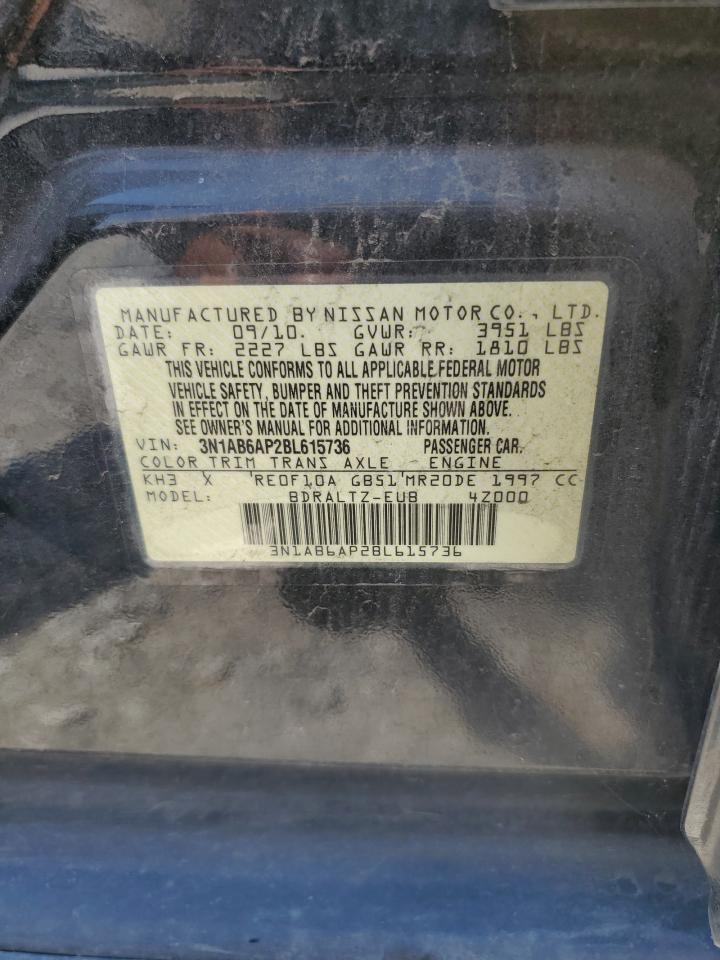 2011 Nissan Sentra 2.0 VIN: 3N1AB6AP2BL615736 Lot: 68181964