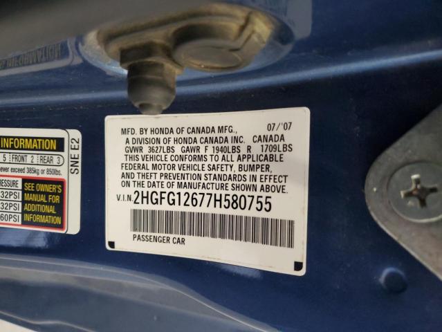 2HGFG12677H580755 | 2007 Honda civic lx