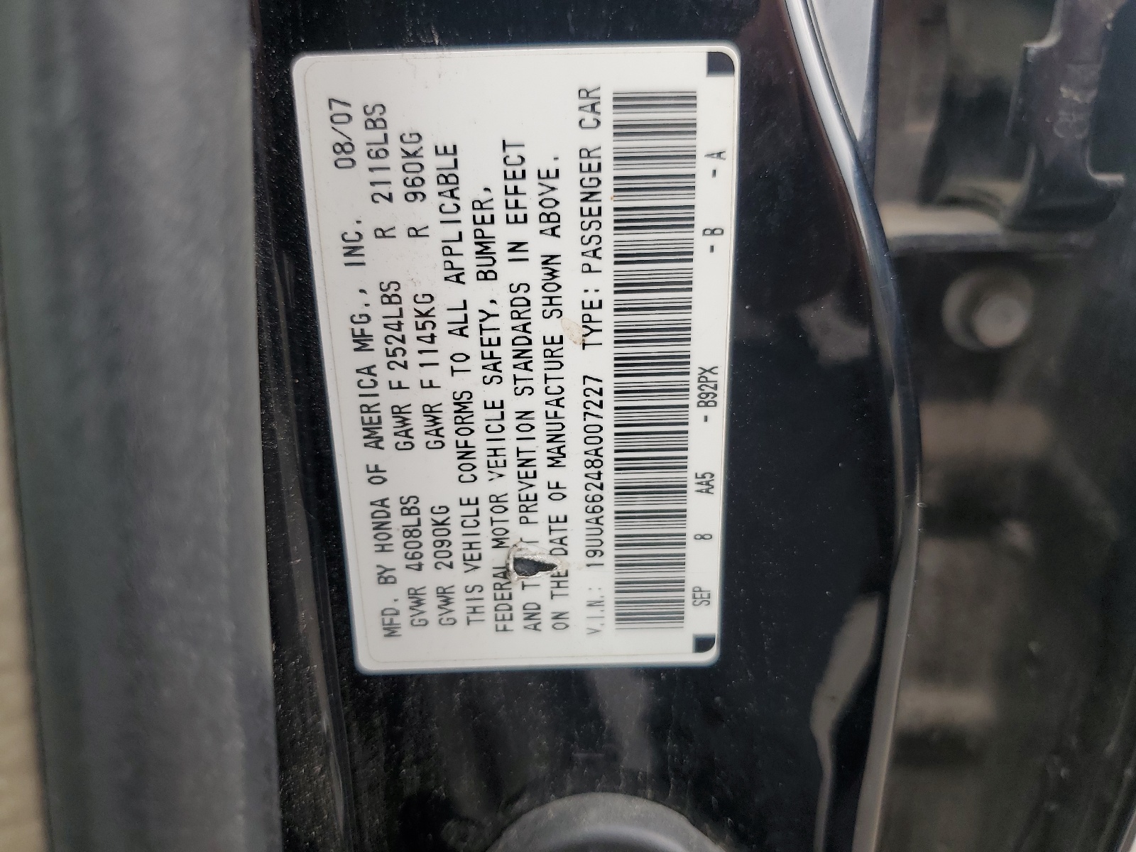 19UUA66248A007227 2008 Acura Tl