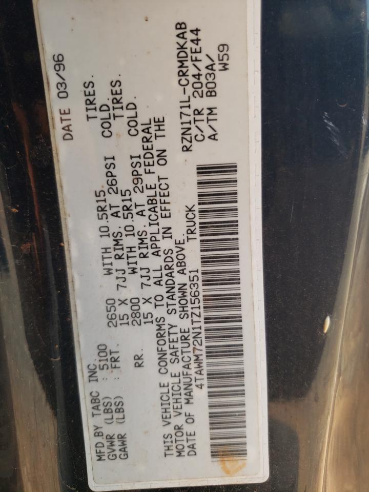 1996 Toyota Tacoma Xtracab VIN: 4TAWM72N1TZ156351 Lot: 67579074