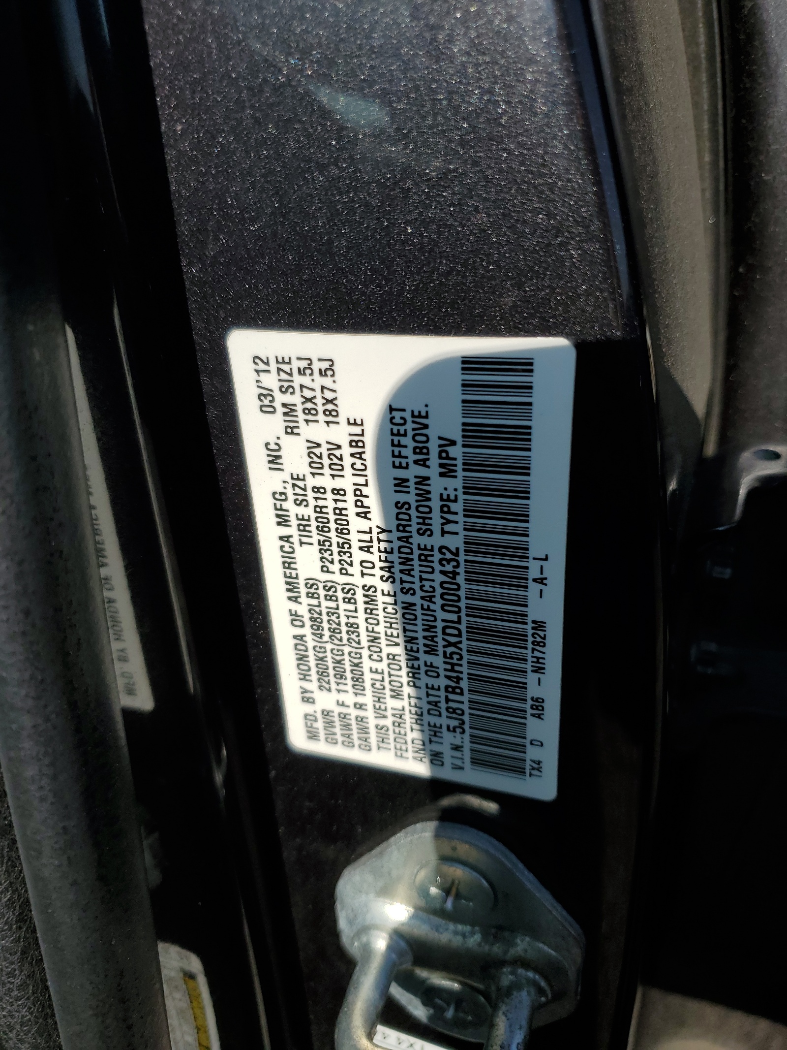 5J8TB4H5XDL000432 2013 Acura Rdx Technology