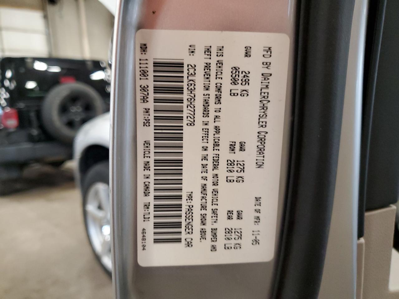 2006 Chrysler 300C VIN: 2C3LK63H76H277278 Lot: 69154534