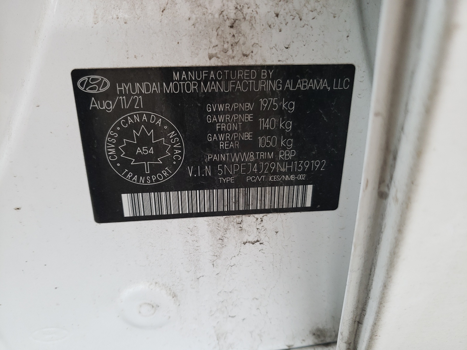 5NPEJ4J29NH139192 2022 Hyundai Sonata Sel Plus