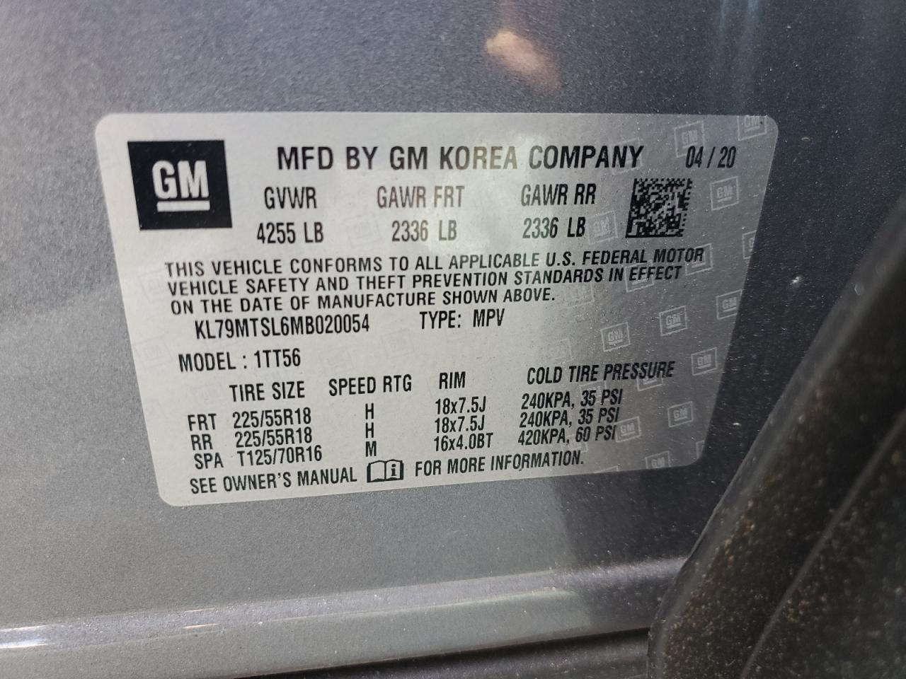 KL79MTSL6MB020054 2021 Chevrolet Trailblazer Rs